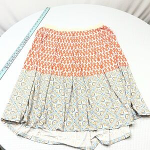 Vintage America Orange and Blue A-Line Skirt